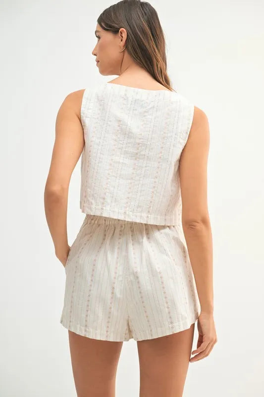 MABLE Square Neck Crop Top and Shorts Set - Sydney So Sweet