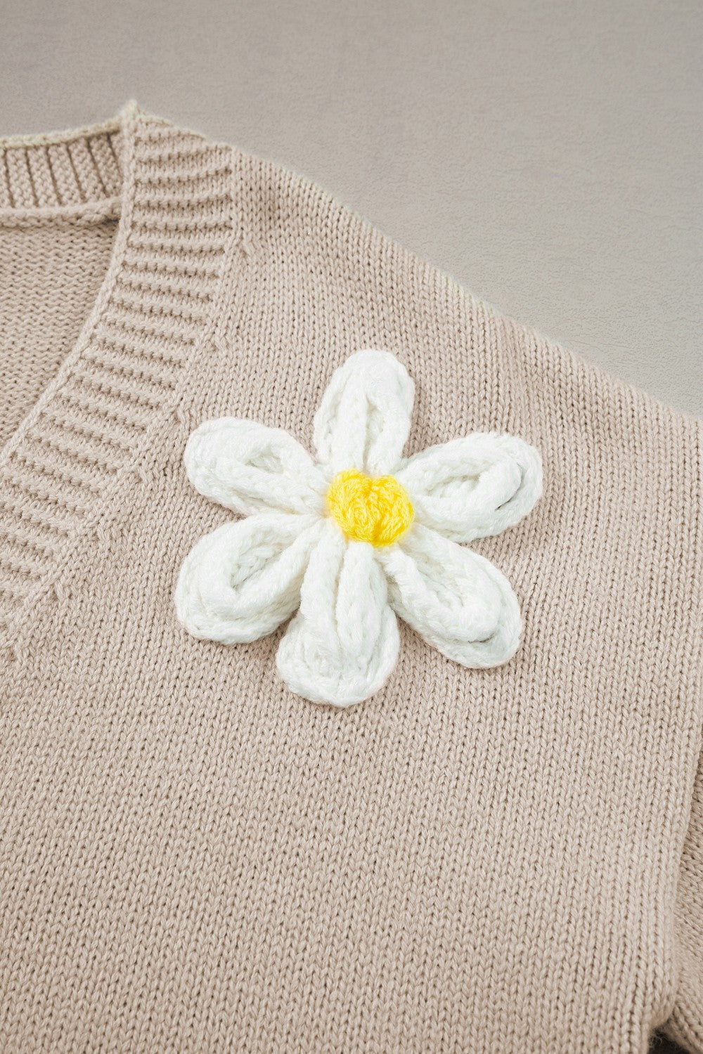 Flower Dropped Shoulder Long Sleeve Cardigan - Sydney So Sweet