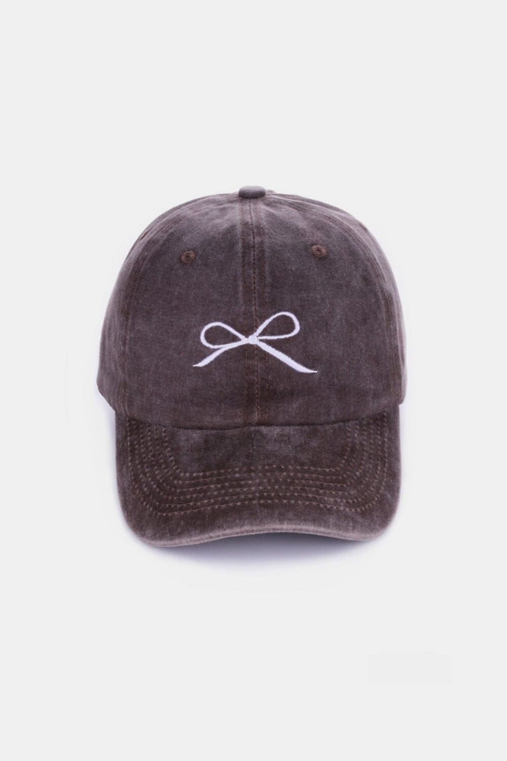 Zenana Bow Embroidered Washed Cotton Caps - Sydney So Sweet