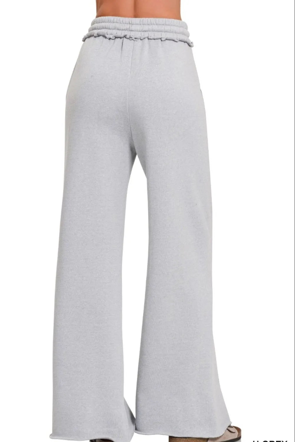 Zenana Fleece Exposed Seam Wide Leg Sweatpants - Sydney So Sweet