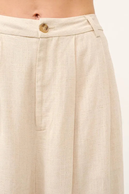 And The Why High-Rise Wide Leg Linen Blended Pants - Sydney So Sweet