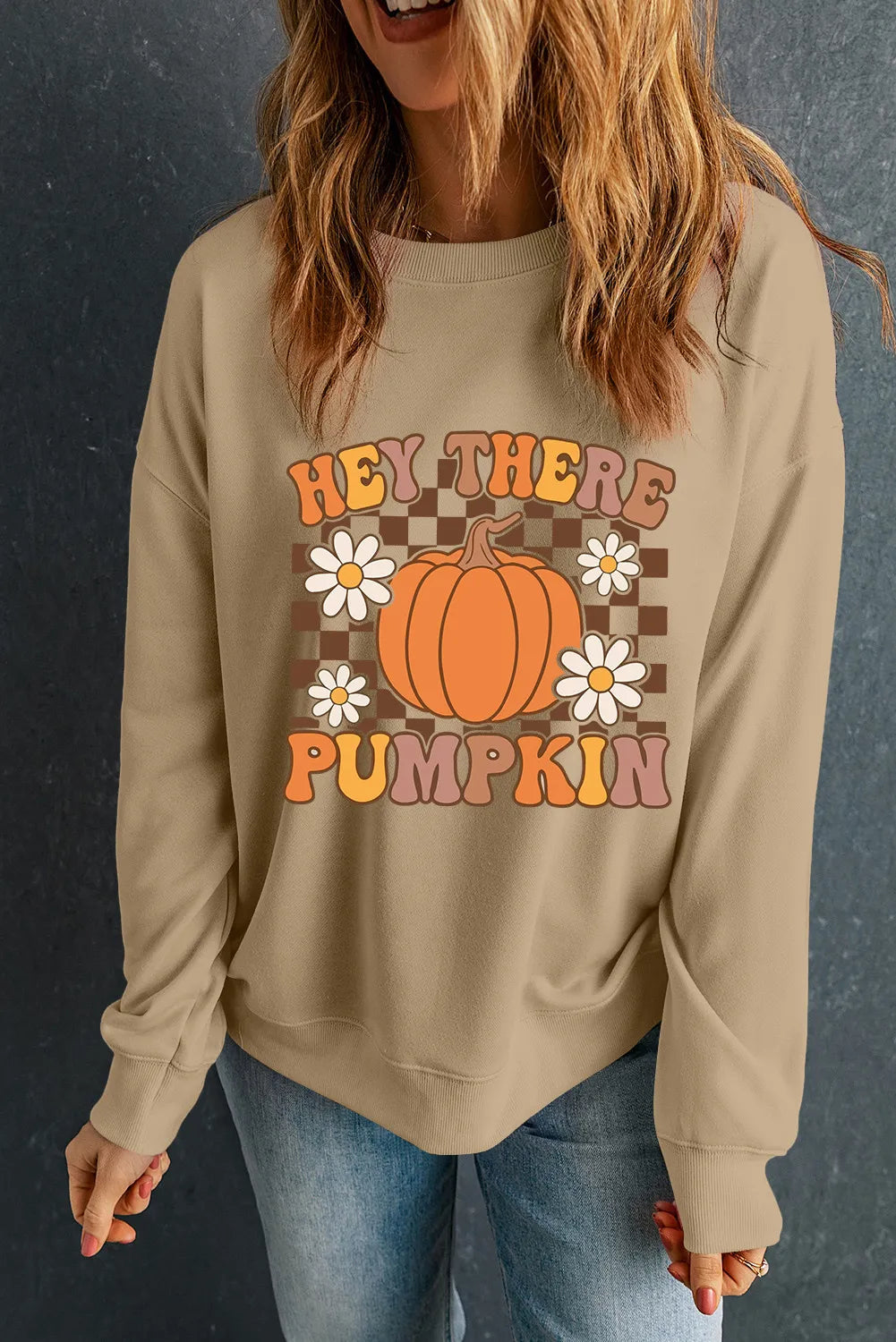 Hey There Pumpkin Women&#39;s Graphic Long Sleeve Sweatshirt - Sydney So Sweet