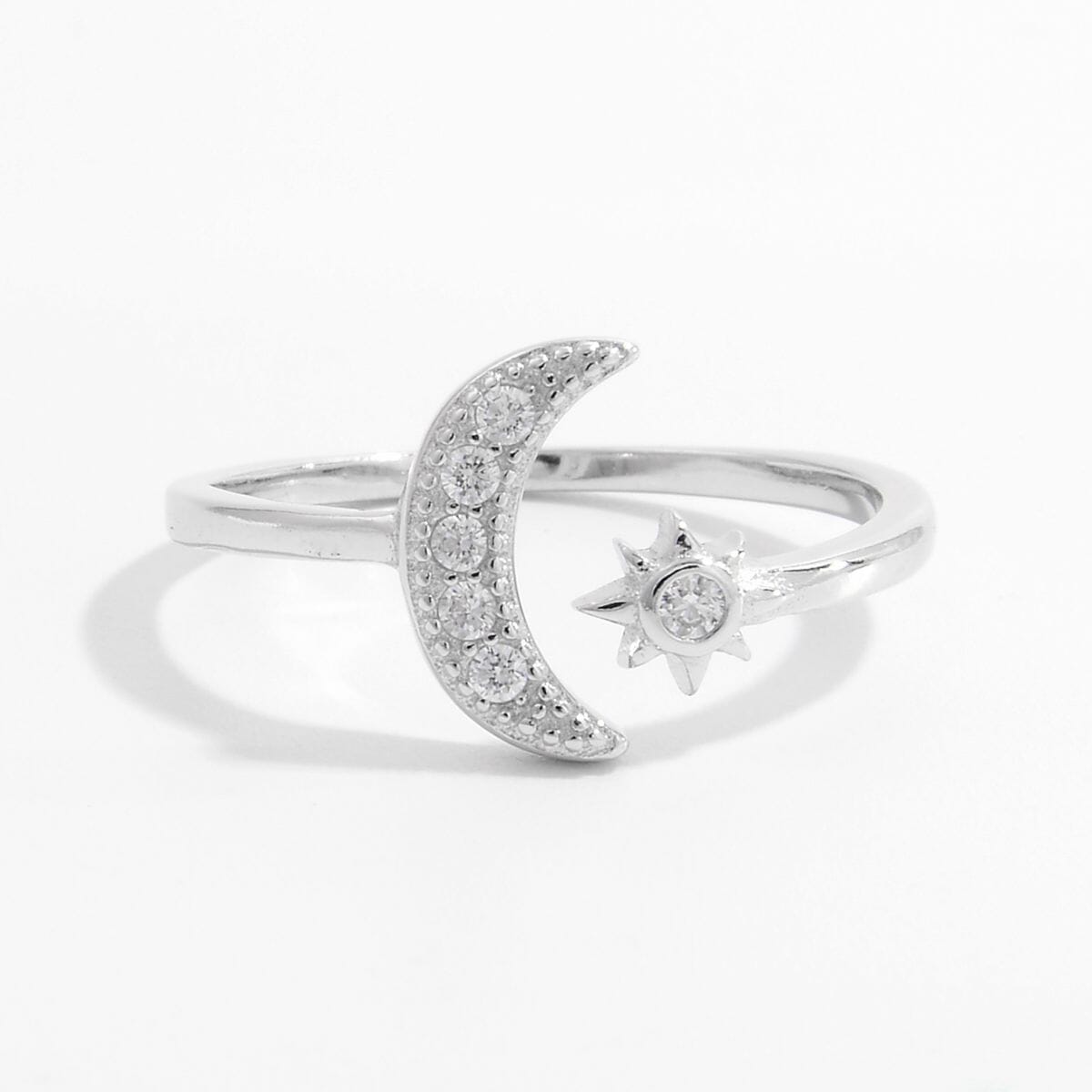 925 Sterling Silver Moon Open Ring - Sydney So Sweet