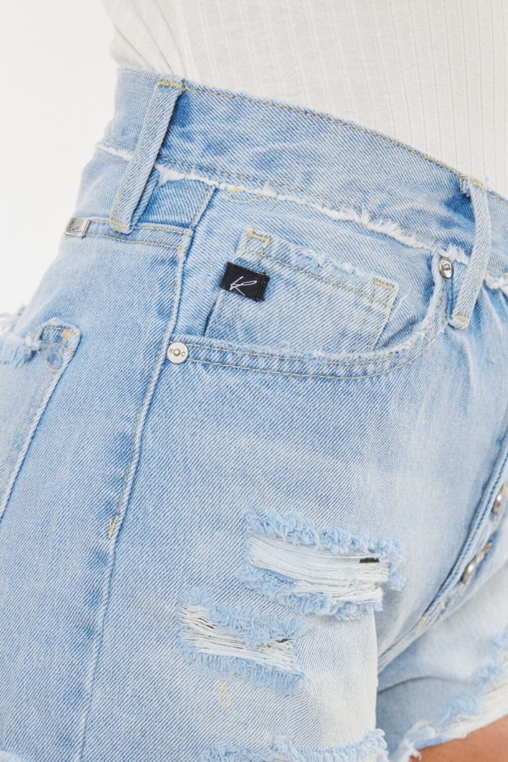 Kancan Distressed Button Fly Denim Shorts - Sydney So Sweet