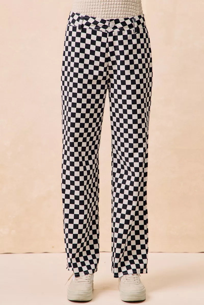BiBi Gameday Theme Checkered Printed Pants - Sydney So Sweet