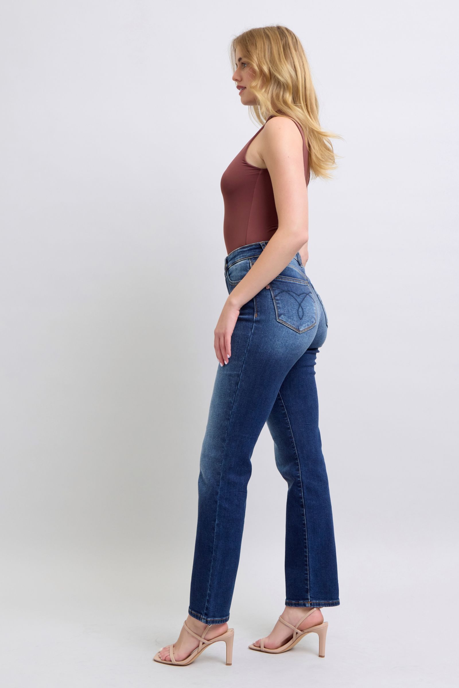 Judy Blue Full Size Washed Straight Leg Jeans with Pockets - Sydney So Sweet