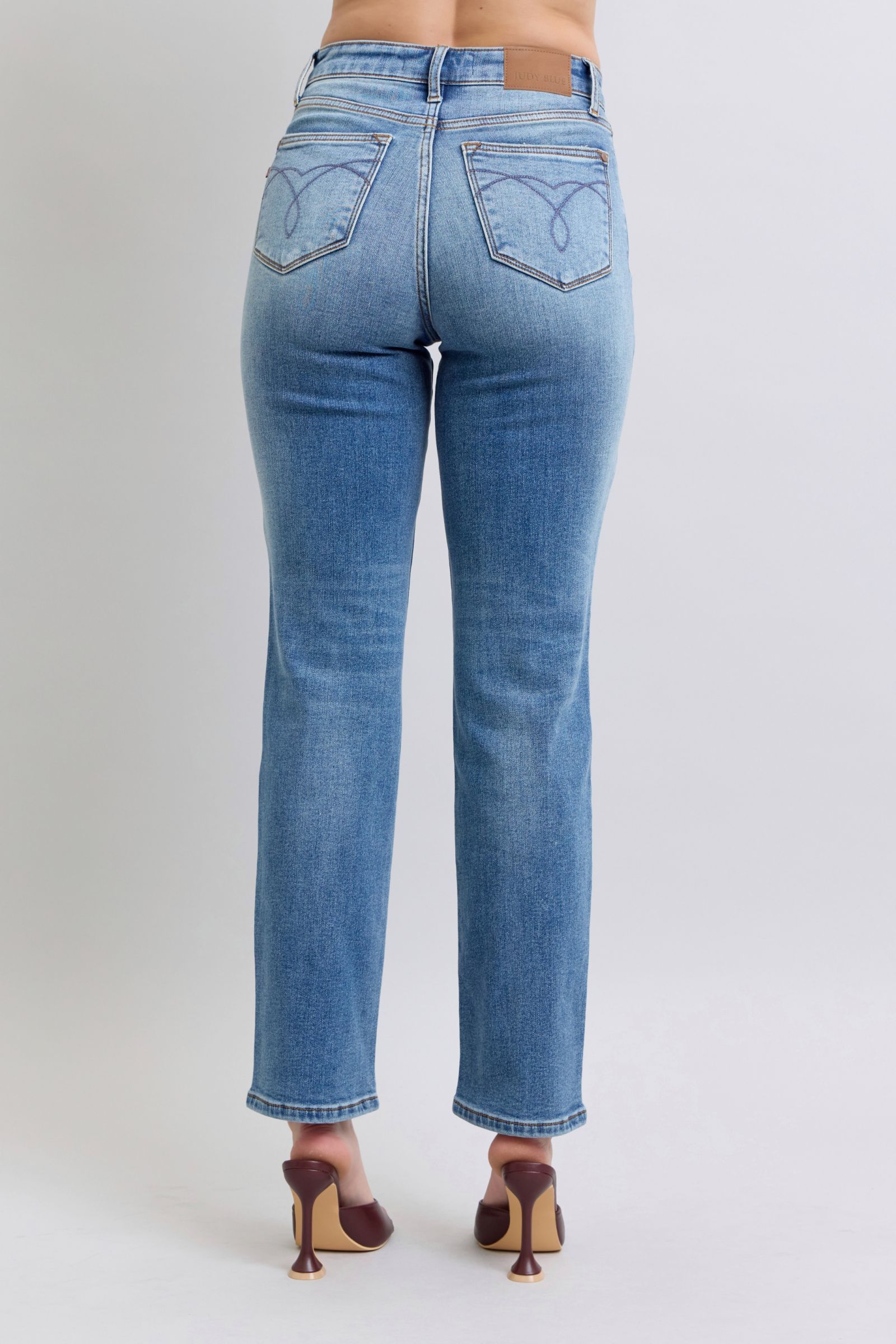 Judy Blue Full Size Wash Thermal Straight Jeans with Pockets - Sydney So Sweet