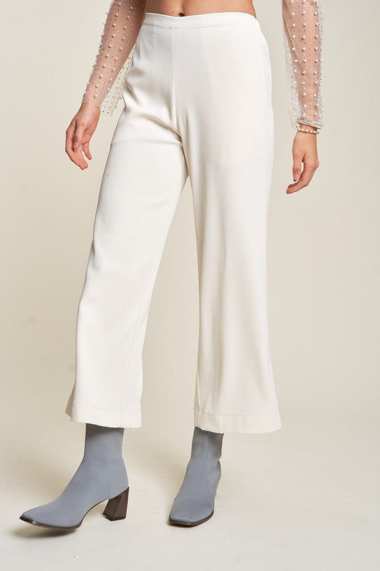 Davi & Dani Wide Leg Mid-Rise Pants - Sydney So Sweet