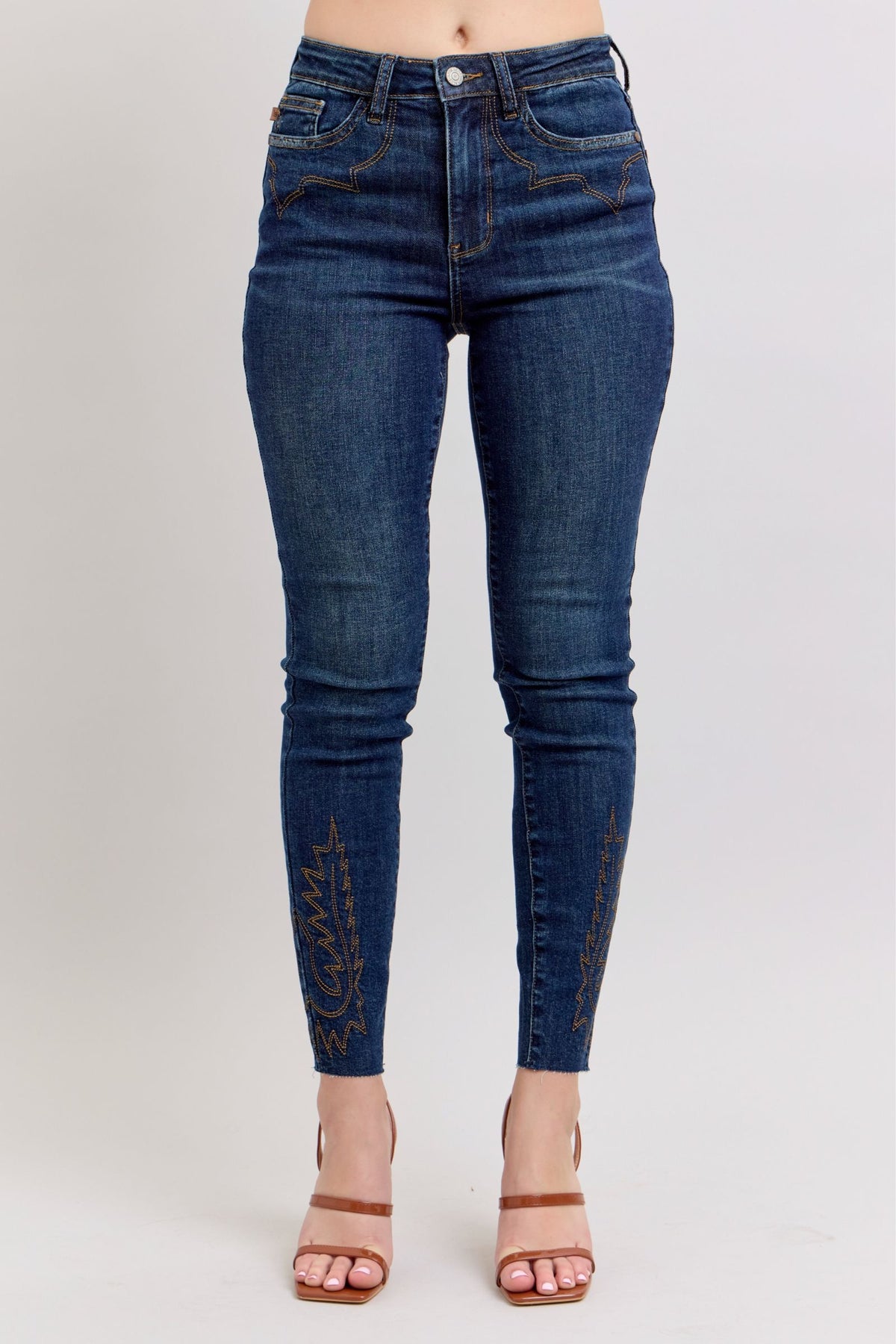 Judy Blue Full Size Embroidered High Rise Skinny Jeans Plus Size - Sydney So Sweet