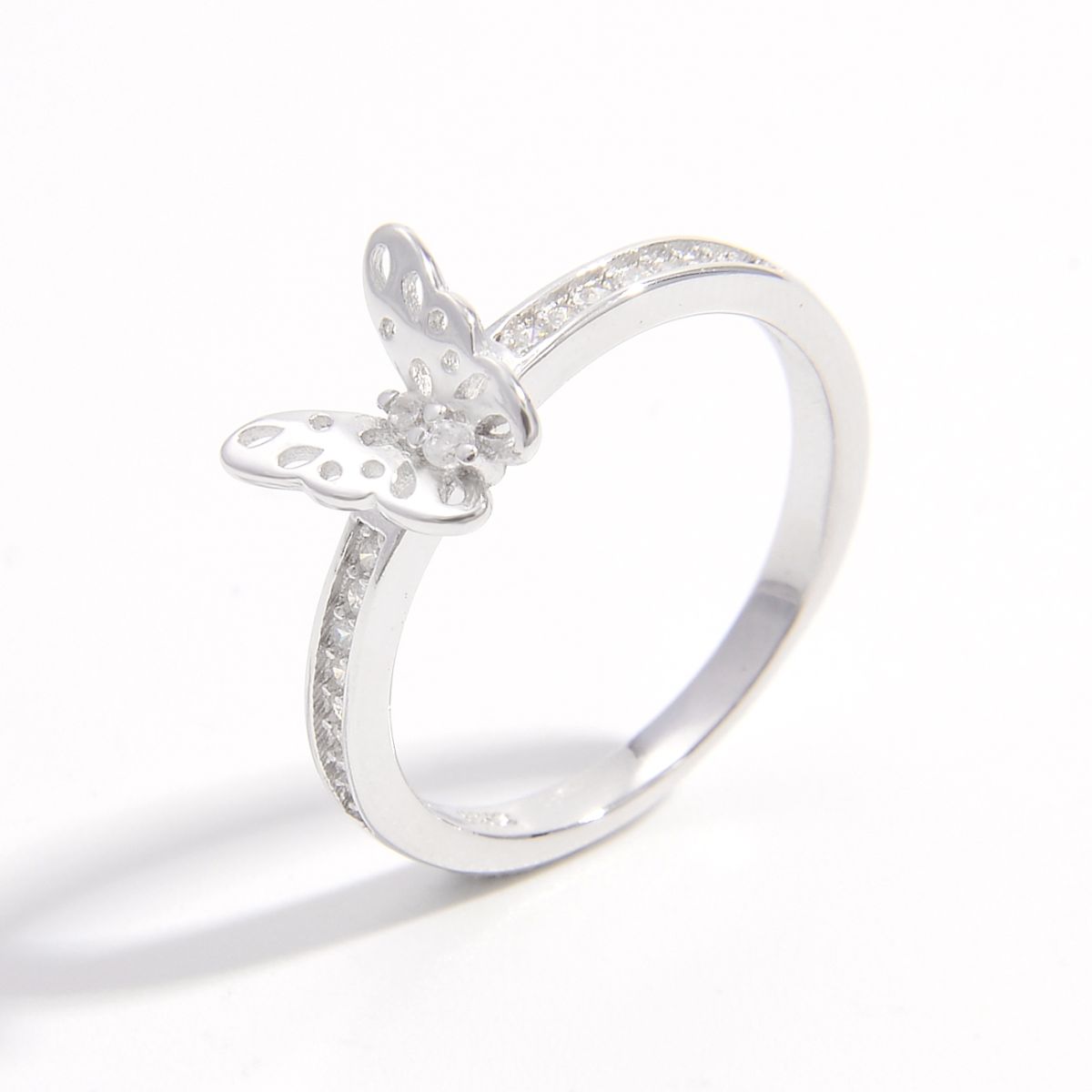 925 Sterling Silver Inlaid Zircon Butterfly Ring - Sydney So Sweet