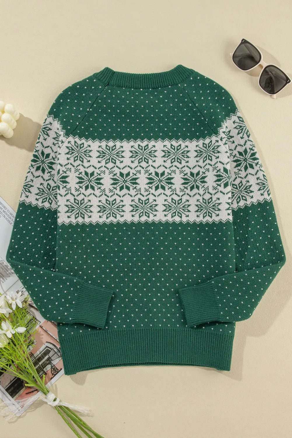 Graphic Round Neck Long Sleeve Sweater - Sydney So Sweet