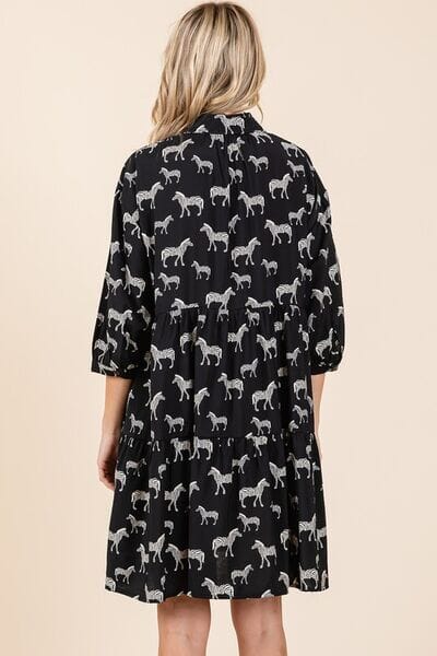 Mittoshop Zebra Print Button Down Shirt Mini Dress - Sydney So Sweet