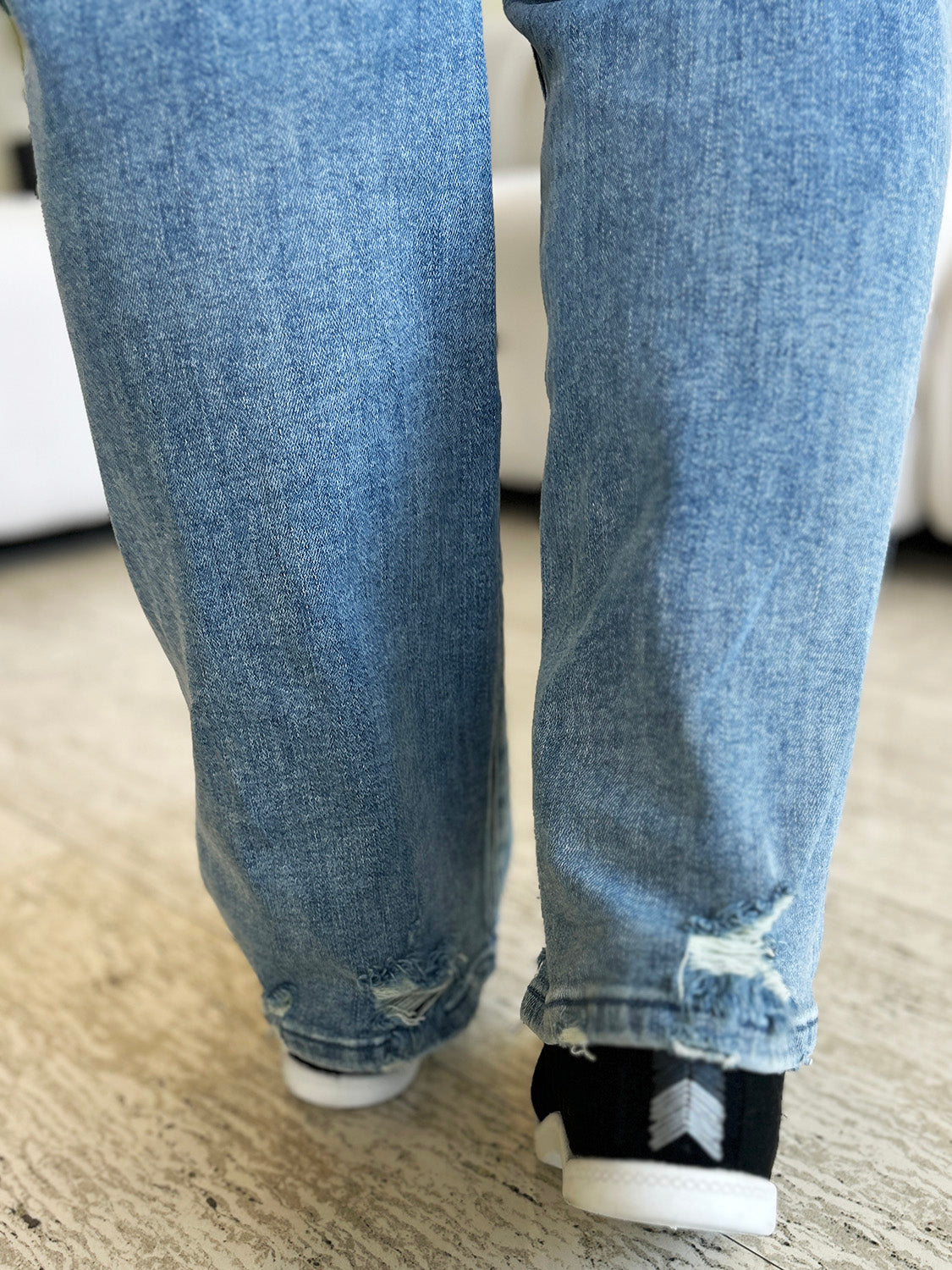 Judy Blue Full Size High Waist Distressed Straight Jeans - Sydney So Sweet