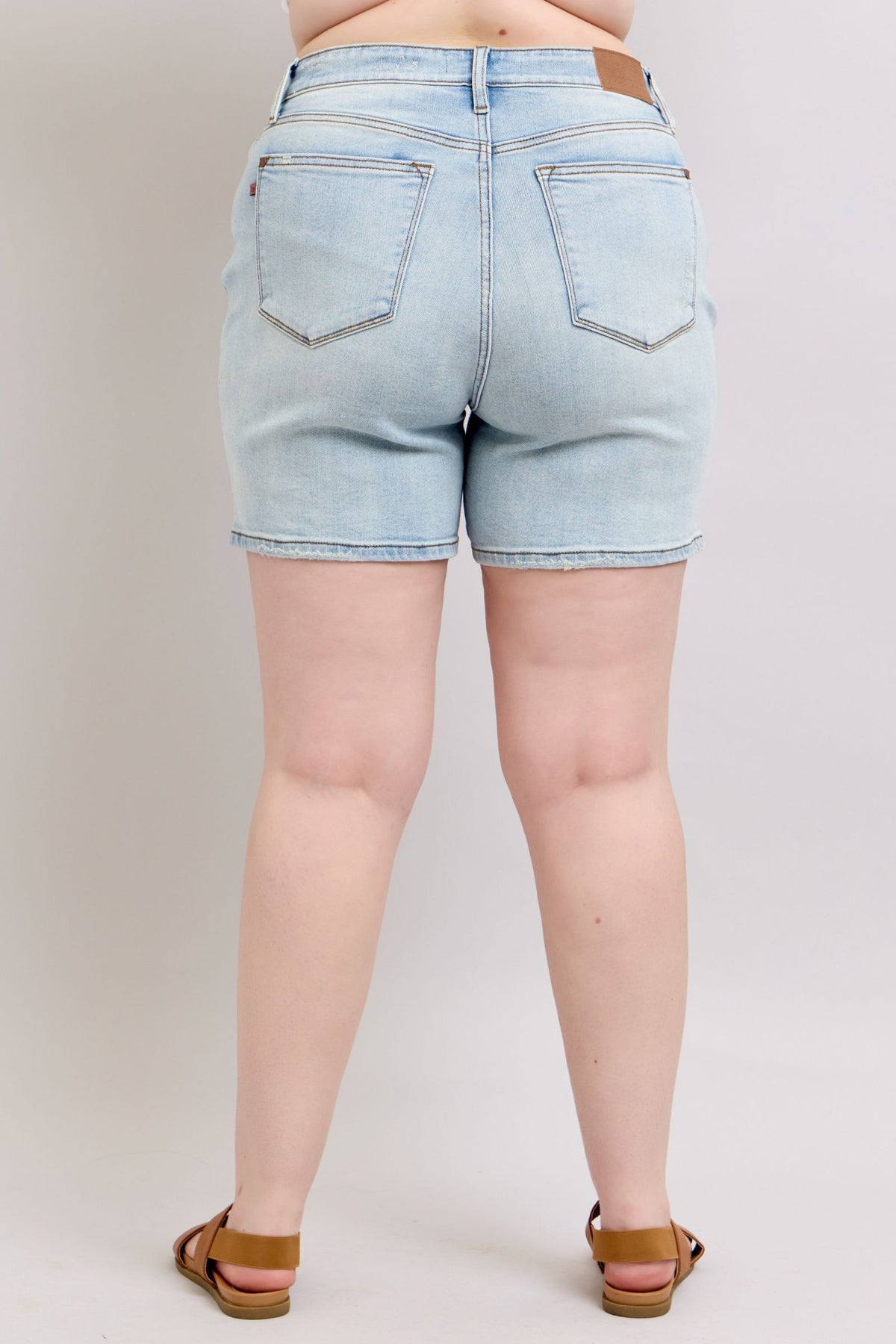 Judy Blue Full Size 2 Button Denim Shorts with Pockets Plus Size - Sydney So Sweet