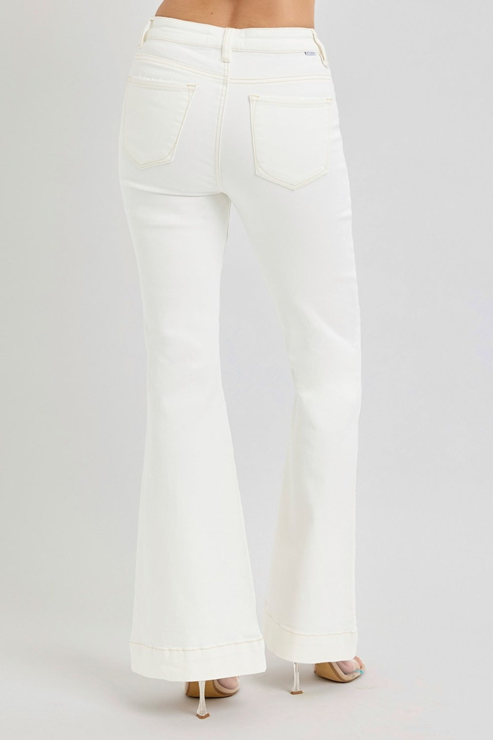 RISEN Full Size High Rise Front Patch Pocket Flare Jeans - Sydney So Sweet