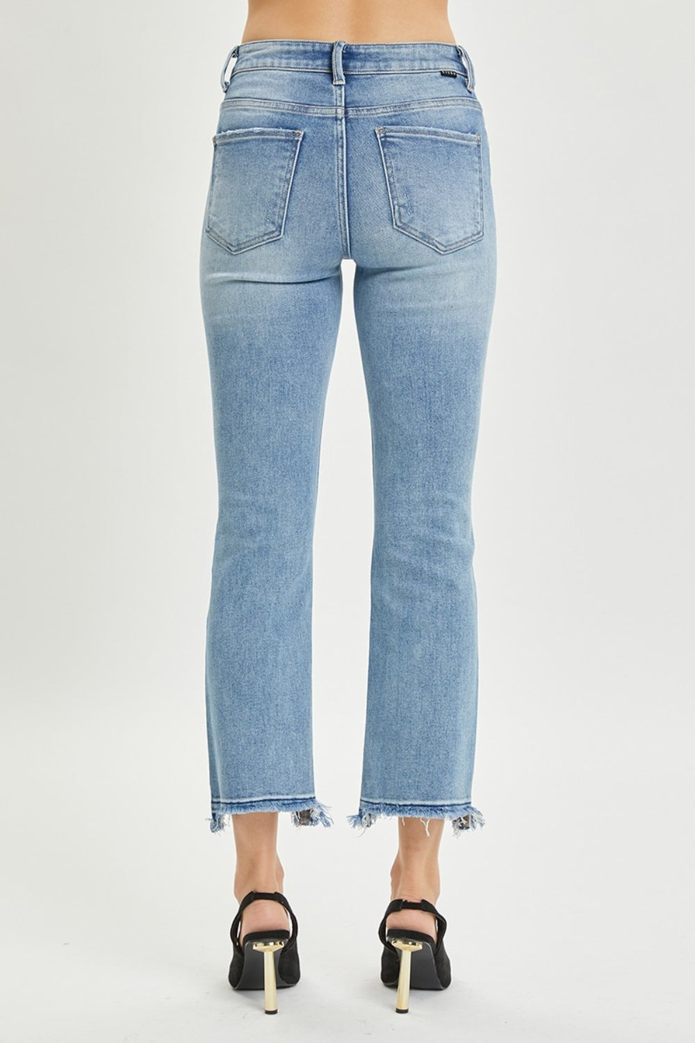 RISEN Full Size High Rise Distressed Cropped Straight Jeans - Sydney So Sweet