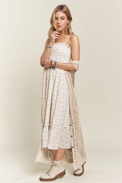 ADORA Smocked Floral Ruffled Hem Cami Dress - Sydney So Sweet