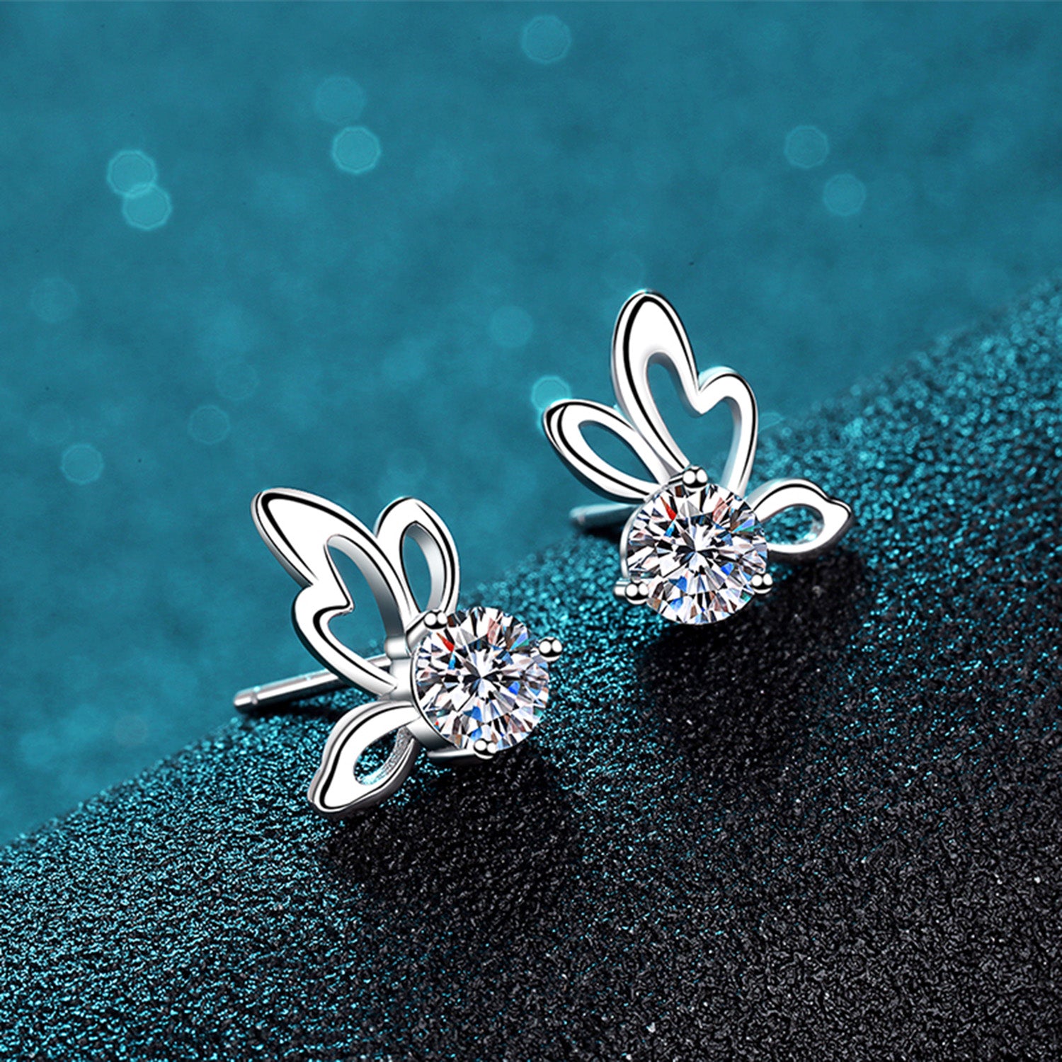 1 Carat Moissanite Butterfly Shape Earrings - Sydney So Sweet