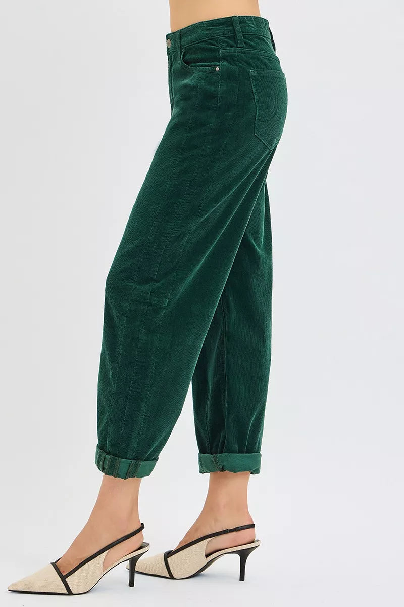 RISEN High Rise Crop Barrel Cordurory Pants - Sydney So Sweet