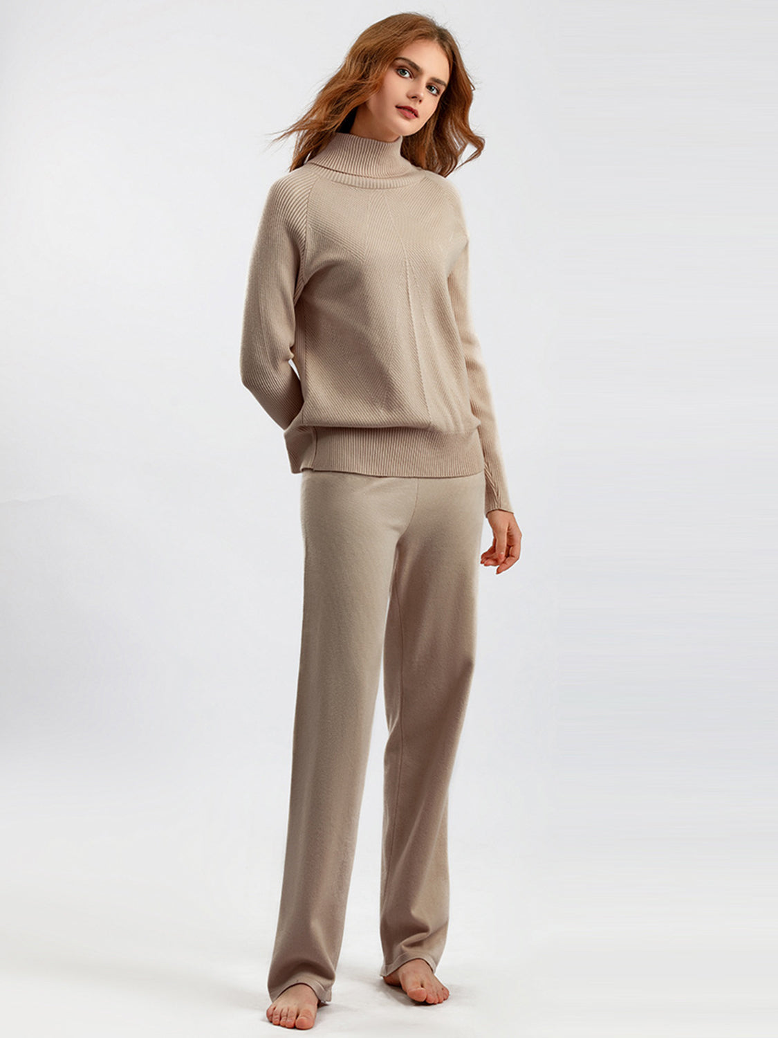 Basic Bae Turtleneck Raglan Sleeve Top and Pants Sweater Set - Sydney So Sweet