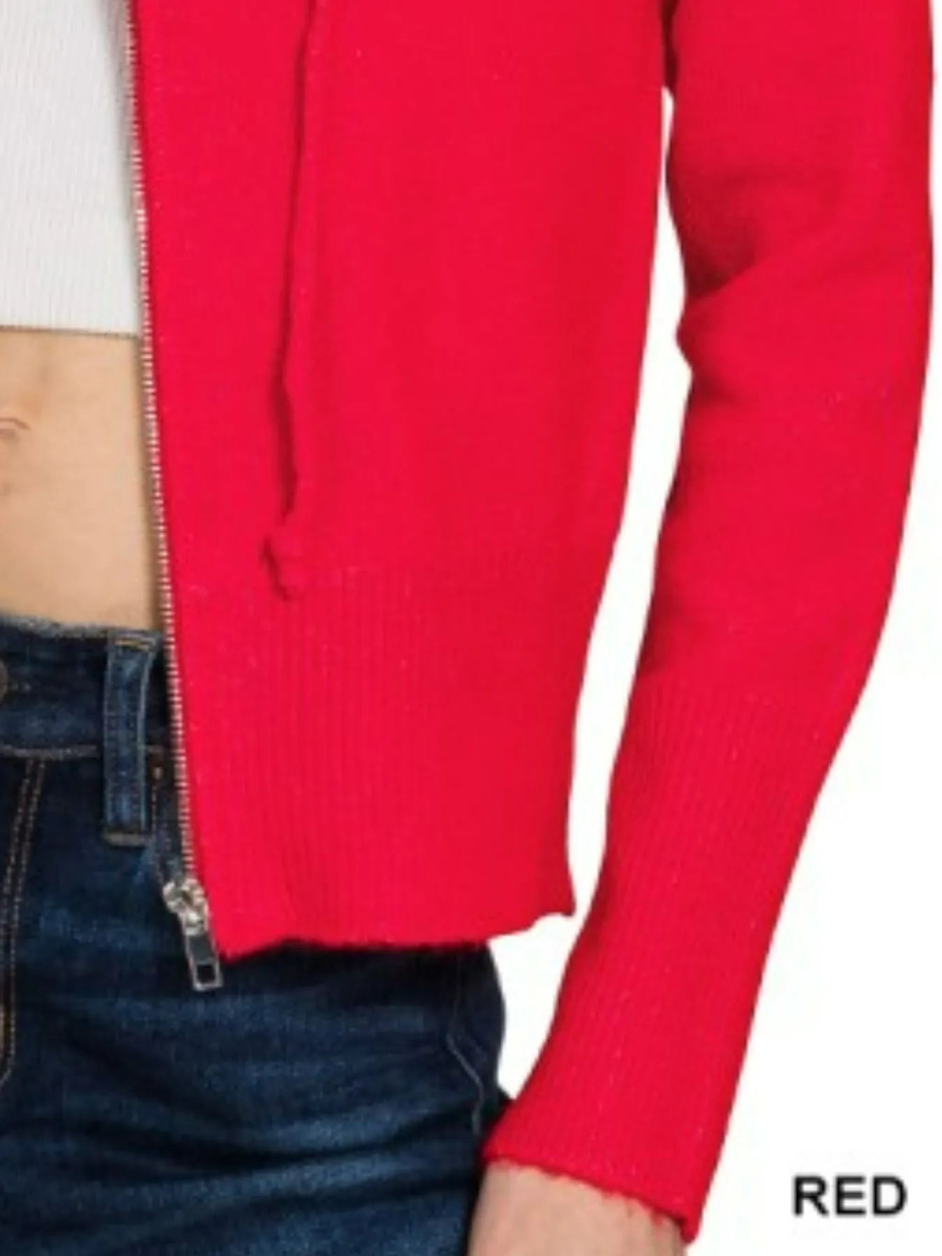 Zenana Drawstring Zip Up Hooded Cardigan - Sydney So Sweet