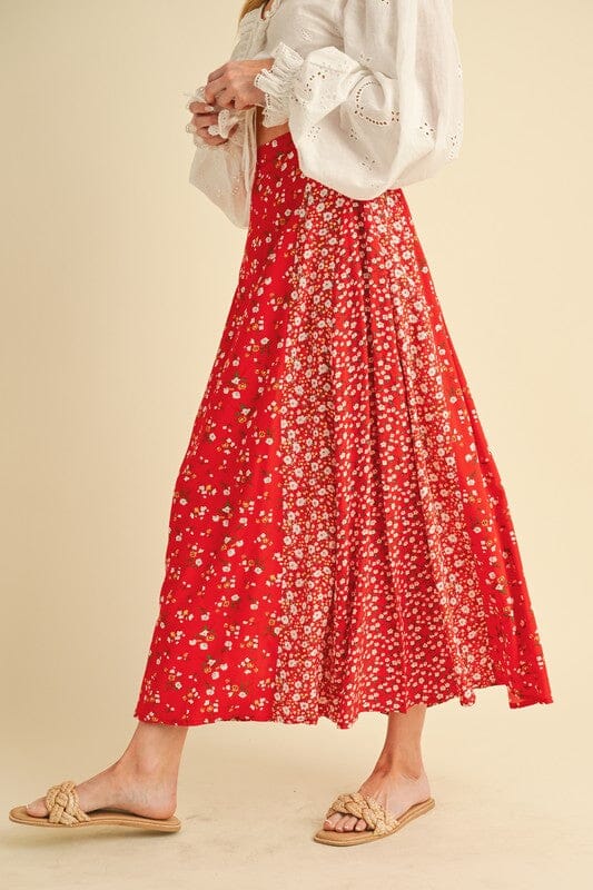 Aemi + Co Floral Elastic Waist Maxi Skirt - Sydney So Sweet