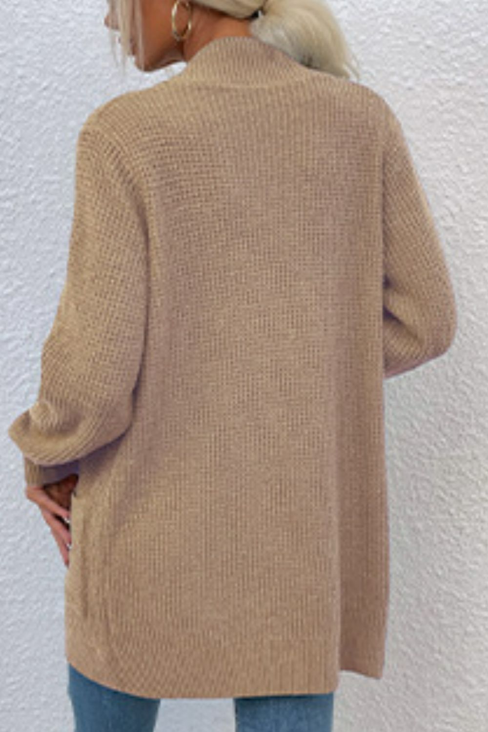 Open Front Rib-Knit Cardigan with Pockets - Sydney So Sweet