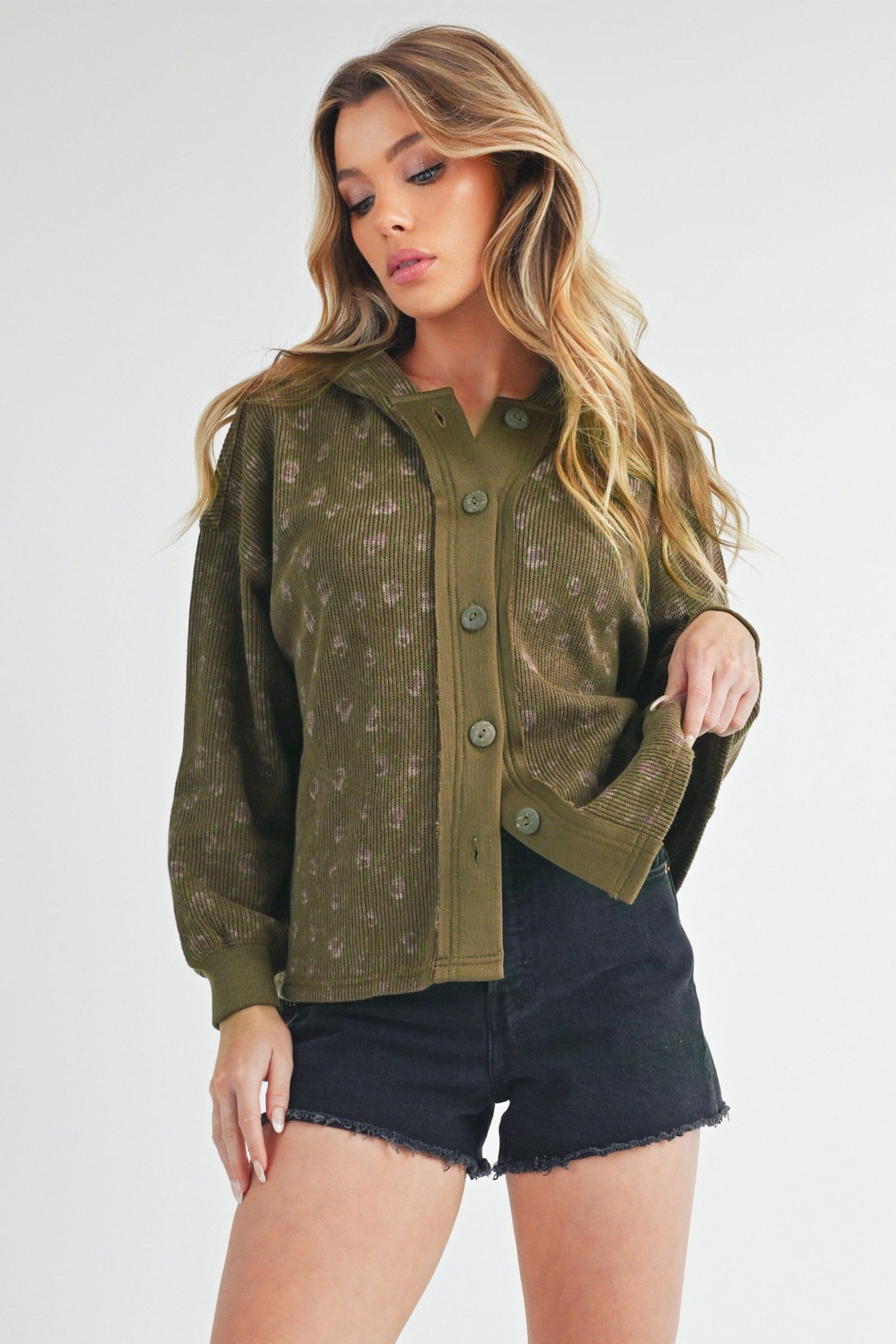 Aemi + Co Floral Button Up Hooded Jacket - Sydney So Sweet
