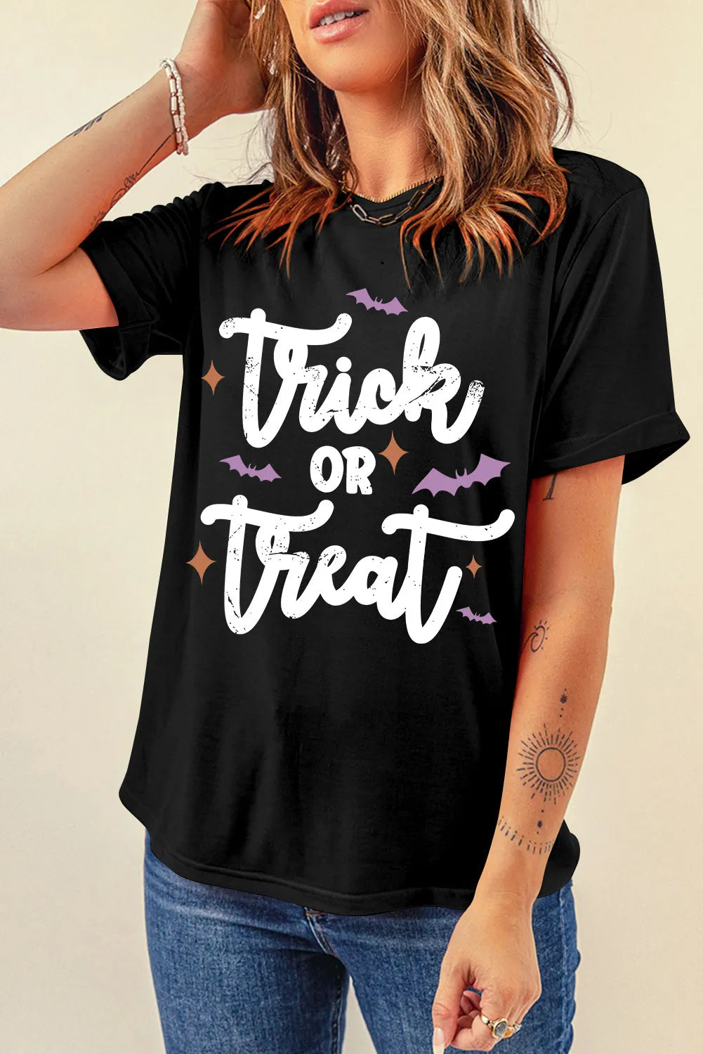 Trick or Treat Halloween Women&#39;s Short Sleeve Graphic T-Shirt - Sydney So Sweet