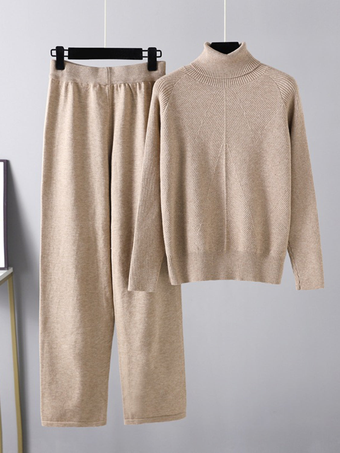 Basic Bae Turtleneck Raglan Sleeve Top and Pants Sweater Set - Sydney So Sweet