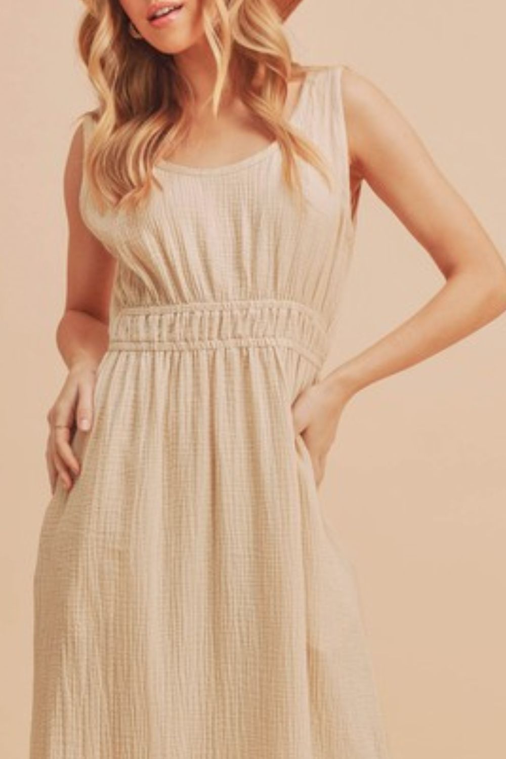 Aemi + Co Side Slit Round Neck Sleeveless Tank Dress - Sydney So Sweet