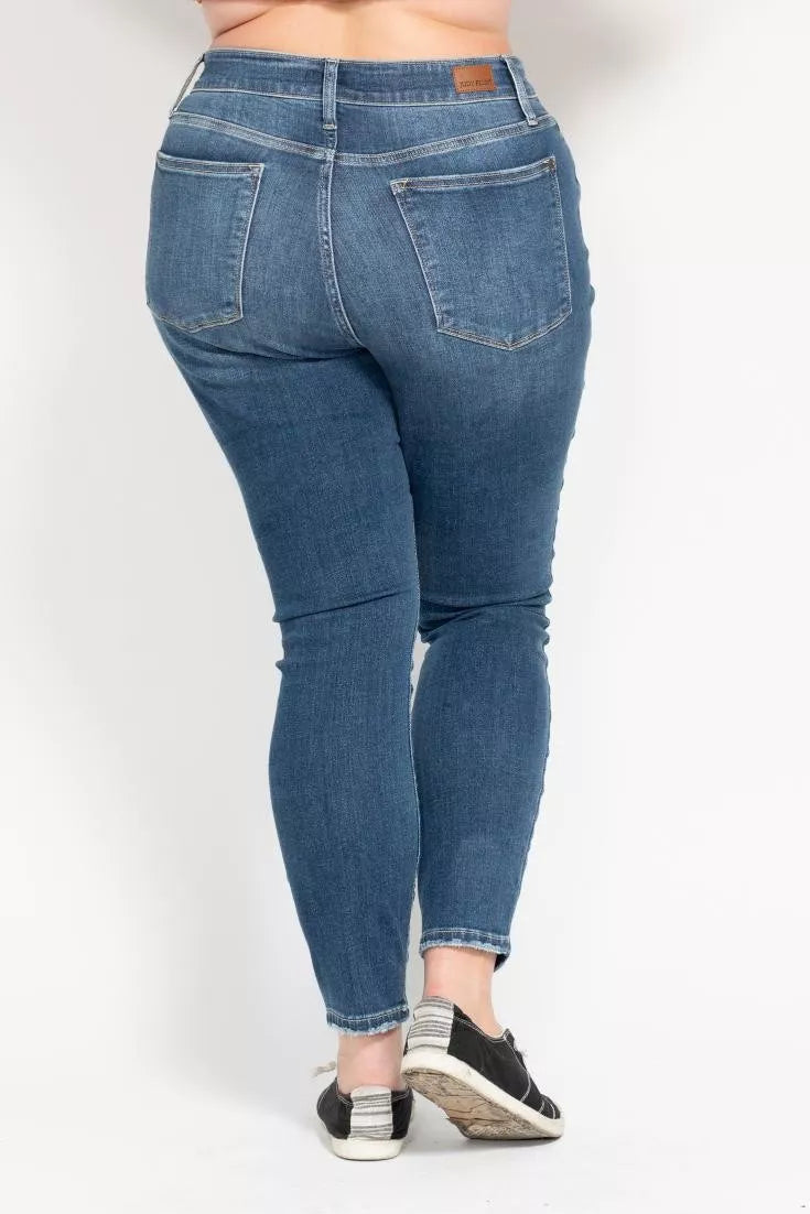Judy Blue Full Size High Rise Button Fly Skinny Jeans Plus Size - Sydney So Sweet