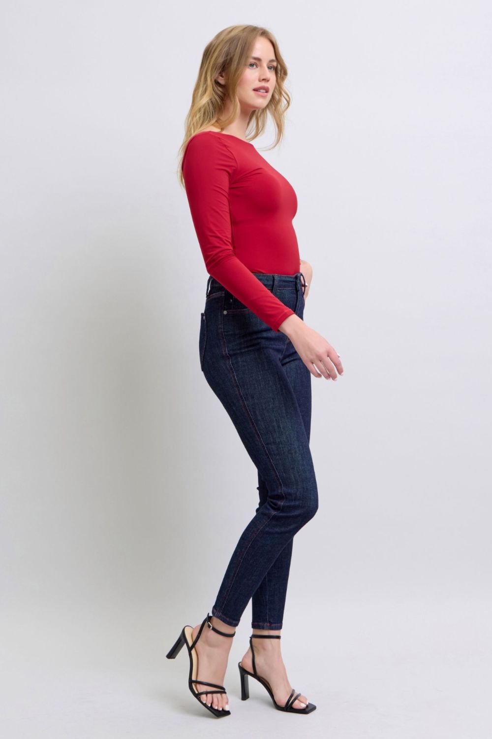 Judy Blue Full Size Heart Shaped Back Pockets Skinny Jeans - Sydney So Sweet