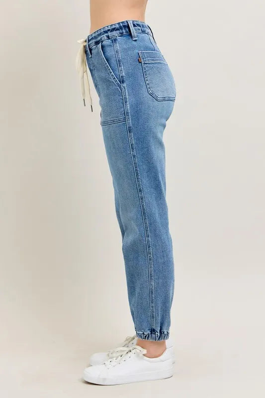 Judy Blue Full Size High Waist Denim Jogger Plus Size - Sydney So Sweet