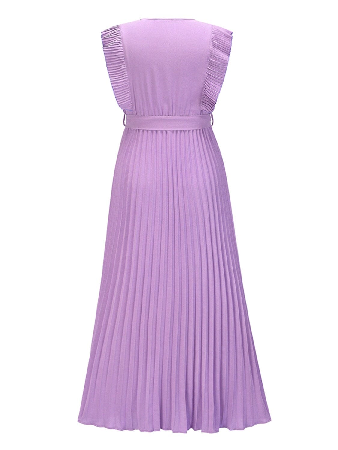 Tied Surplice Cap Sleeve Pleated Dress - Sydney So Sweet