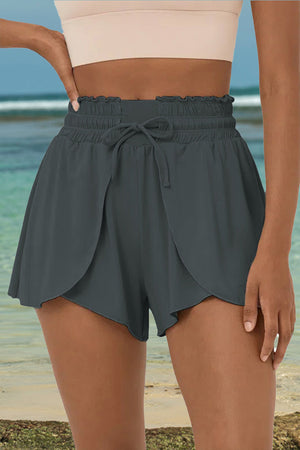 Drawstring Elastic Waist Swim Shorts - Sydney So Sweet