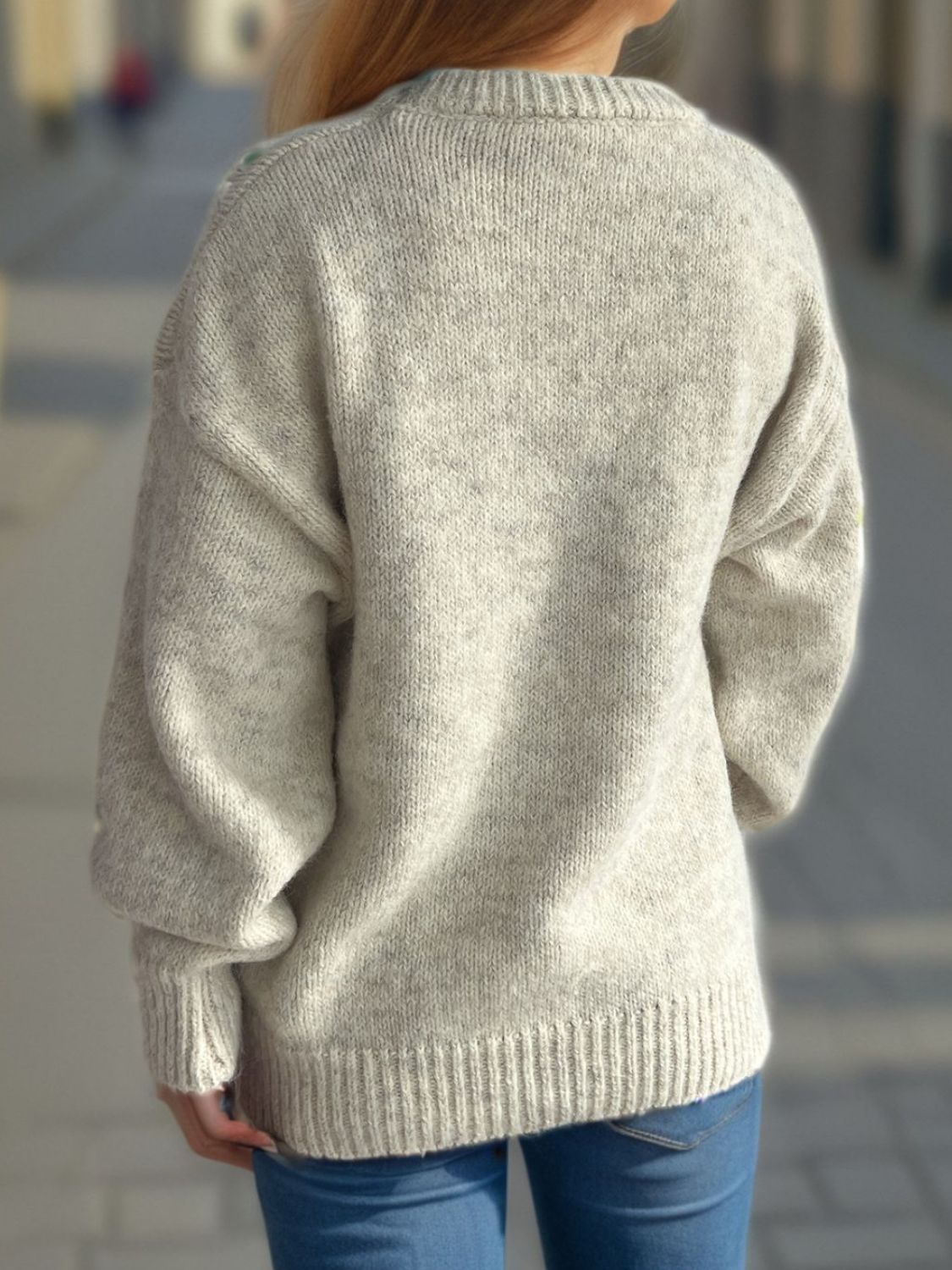 Round Neck Long Sleeve Sweater - Sydney So Sweet