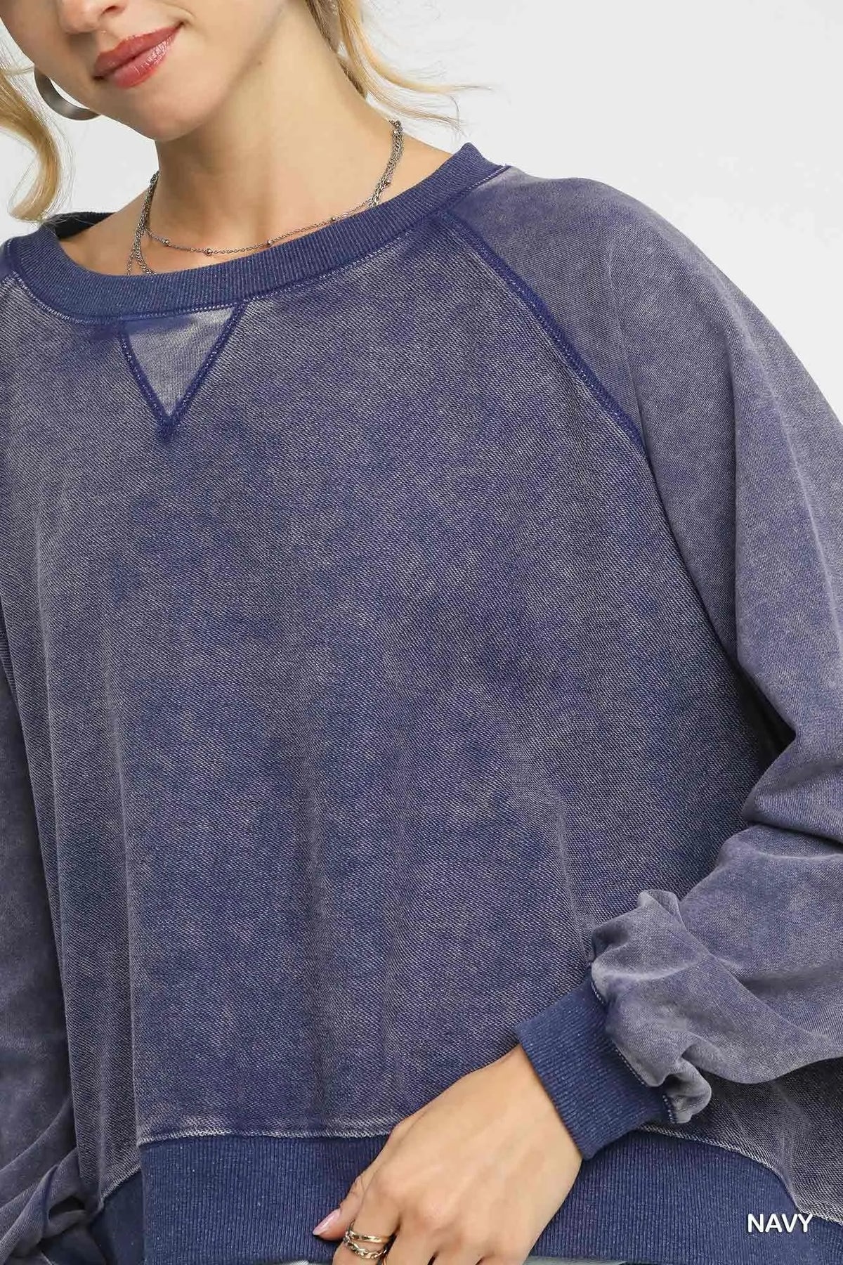 Umgee Mineral Wash French Terry Sweatshirt - Sydney So Sweet