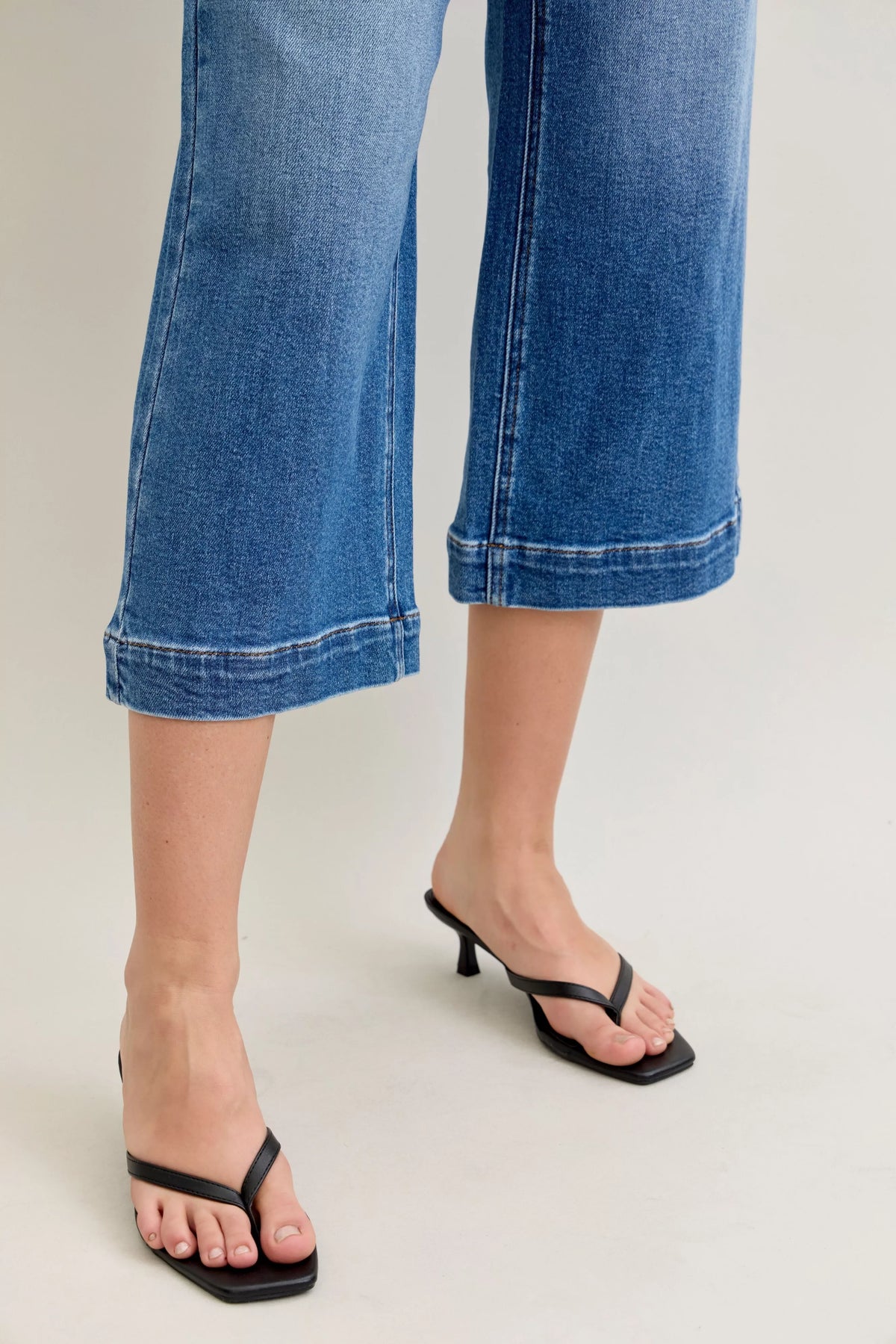 Judy Blue Mid Rise Crop Wide Leg Jeans - Sydney So Sweet