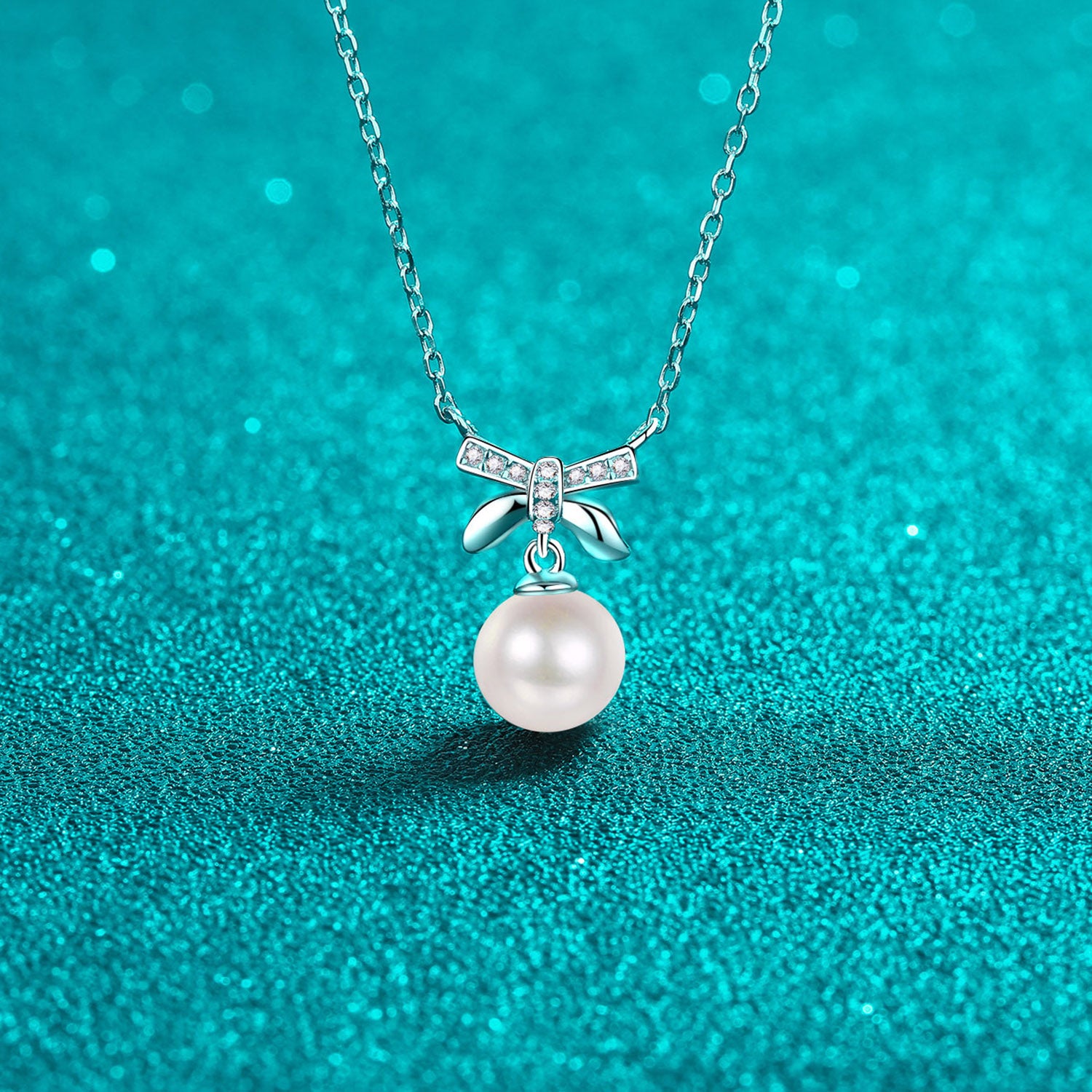 Pearl Pendant Moissanite 925 Sterling Silver Necklace - Sydney So Sweet