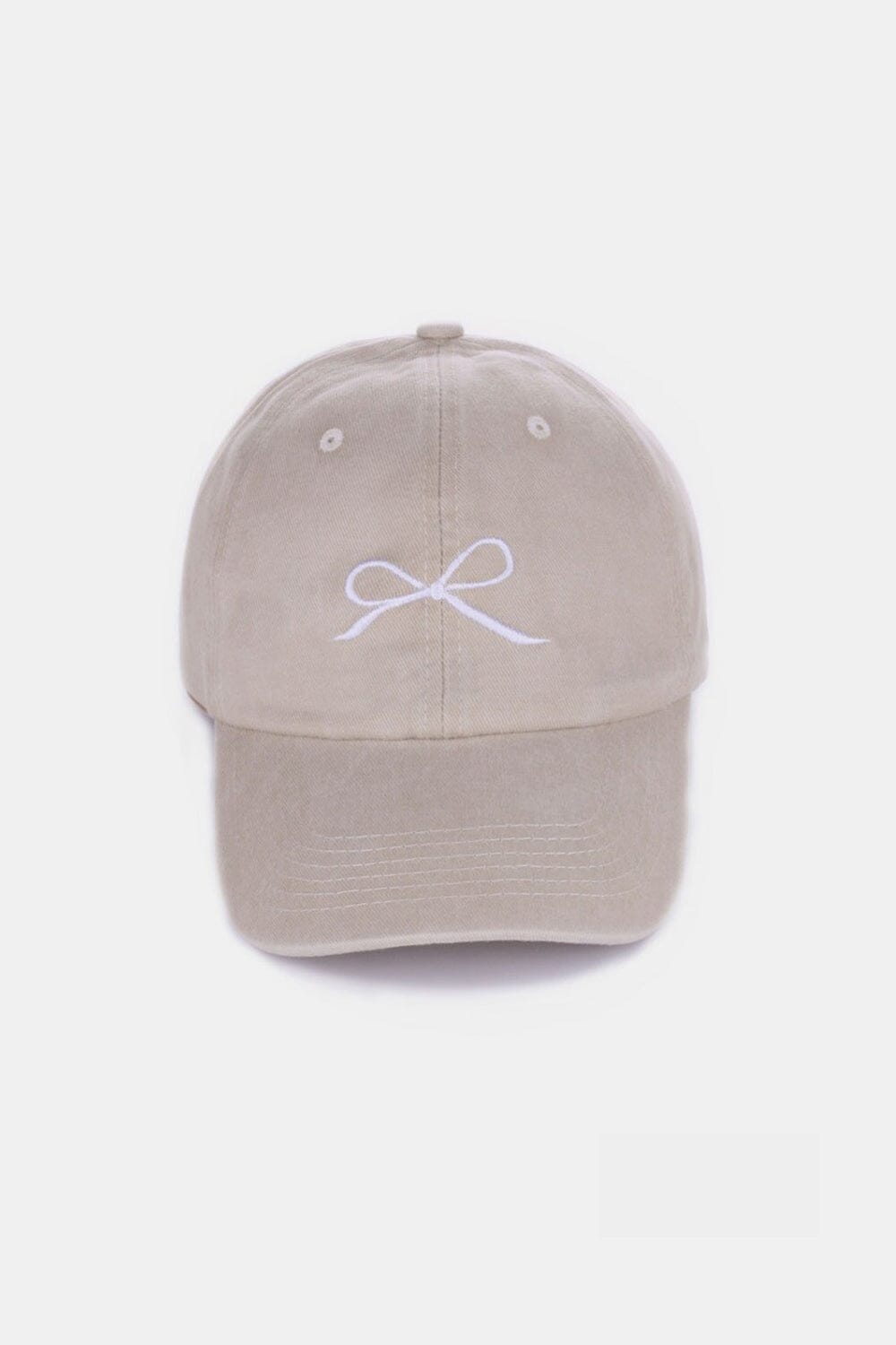 Zenana Bow Embroidered Washed Cotton Caps - Sydney So Sweet