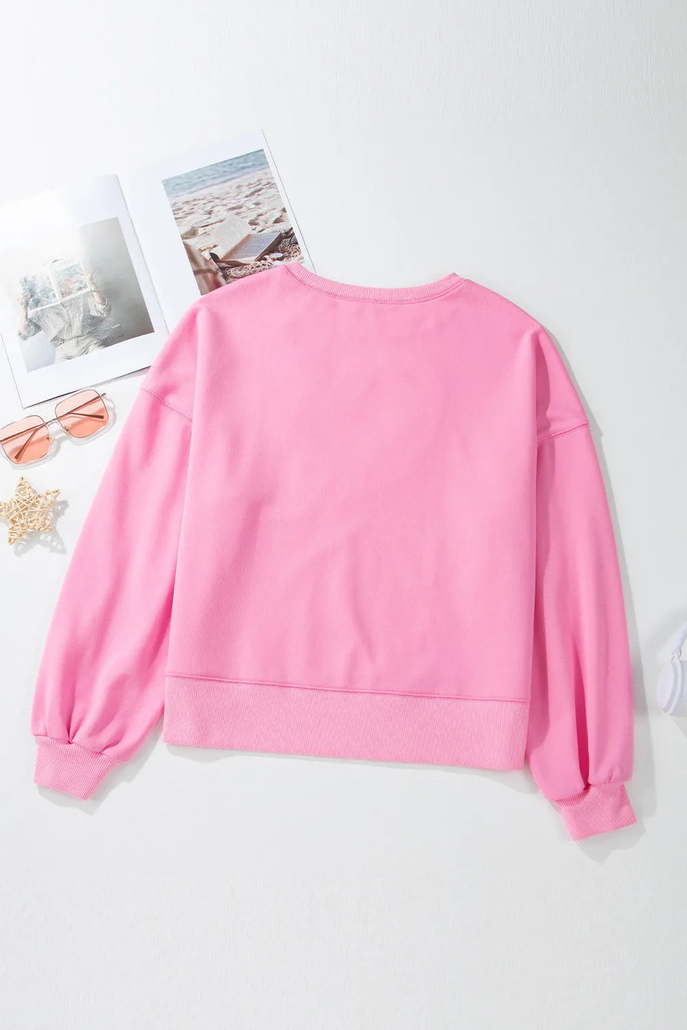 Football & Letter Round Neck Long Sleeve Sweatshirt - Sydney So Sweet