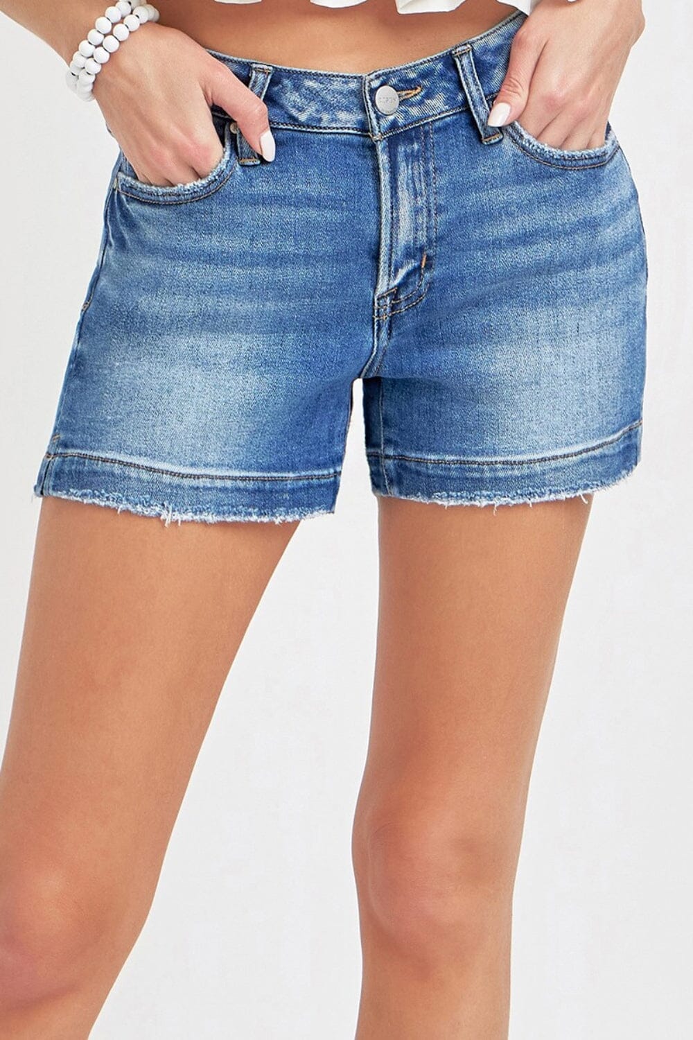 RISEN Low Rise Slit Denim Shorts - Sydney So Sweet