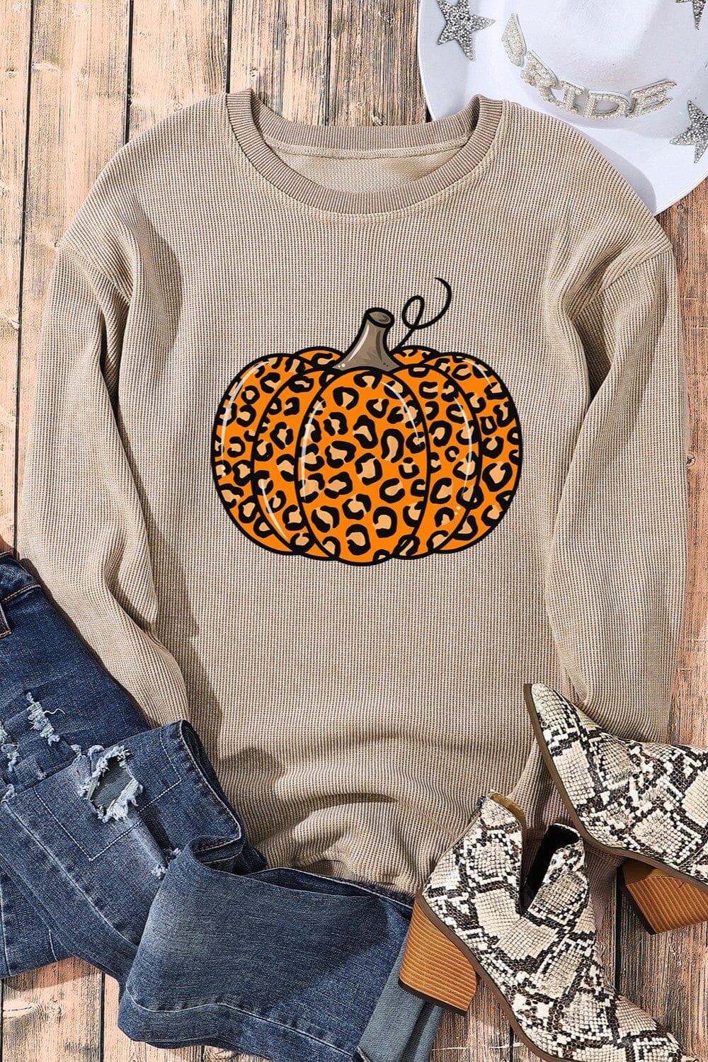 Pumpkin Round Neck Long Sleeve Sweatshirt - Sydney So Sweet