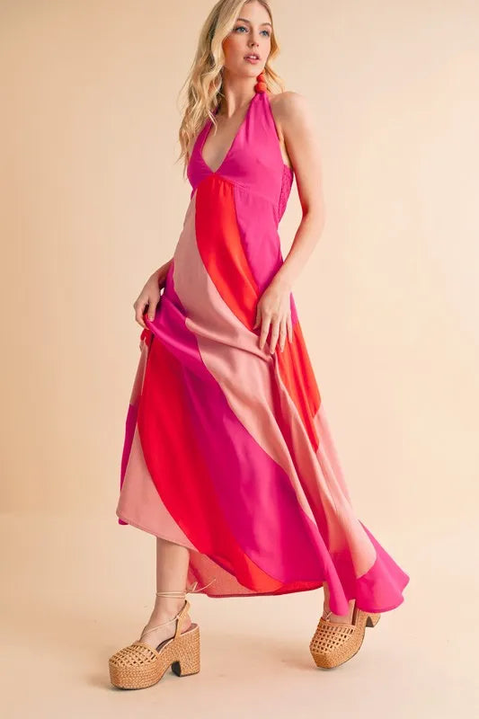 Aemi+Co Color Block Sleeveless Maxi Dress - Sydney So Sweet