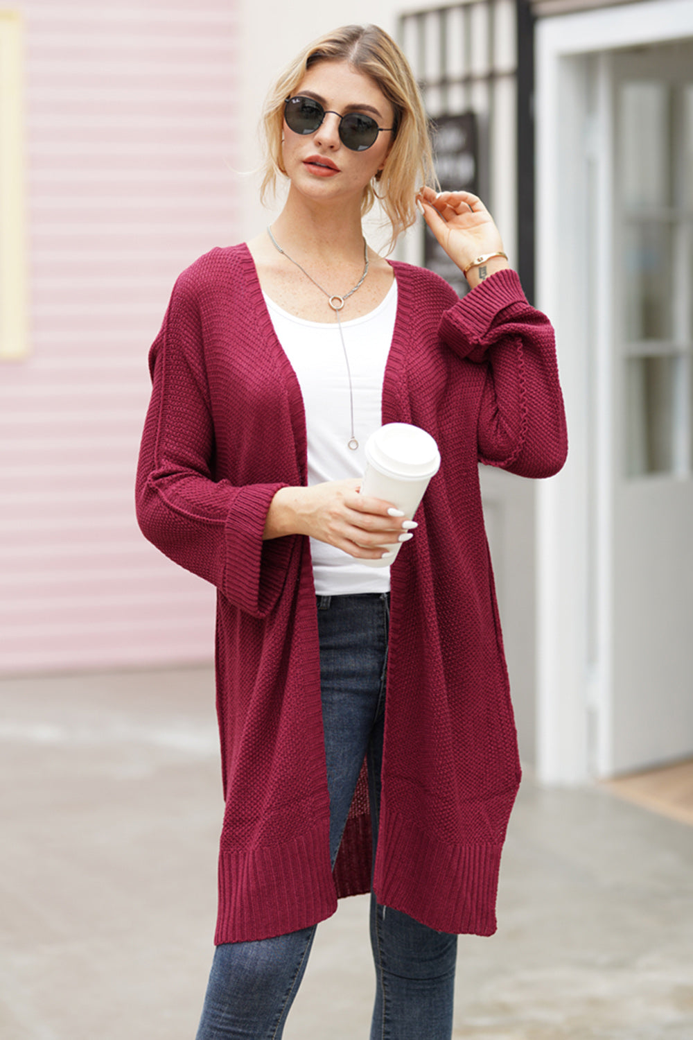 Open Front Long Sleeve Cardigan - Sydney So Sweet