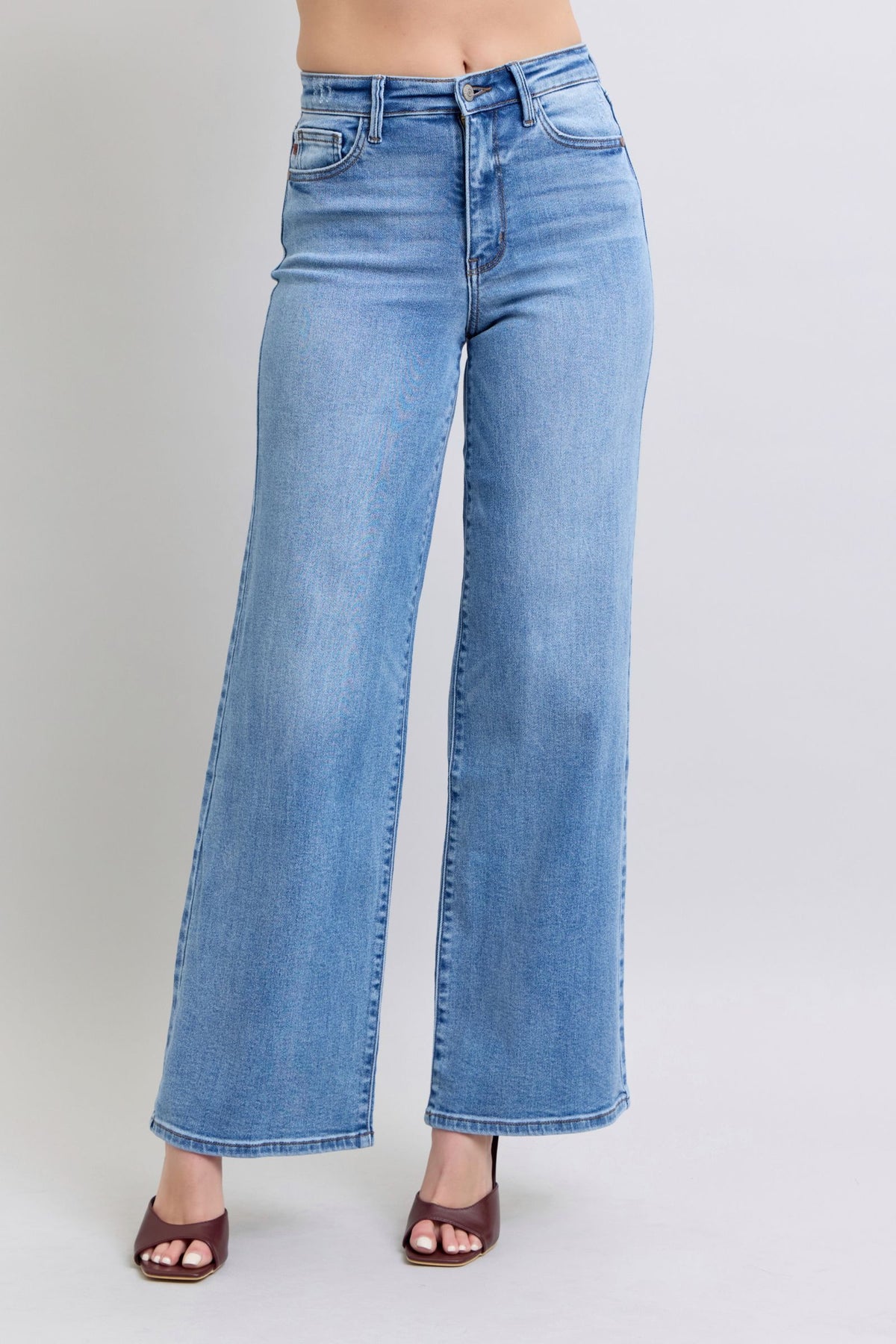 Judy Blue Full Size Wide Leg Jeans with Pockets - Sydney So Sweet