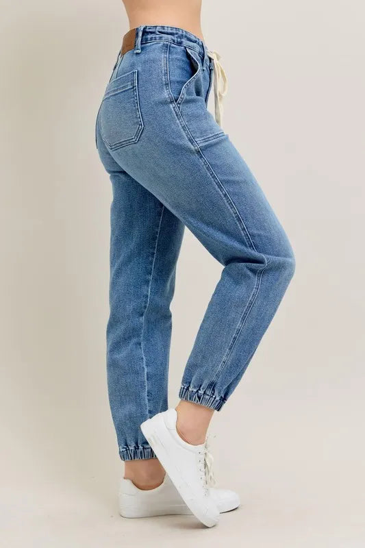 Judy Blue Full Size High Waist Denim Jogger Plus Size - Sydney So Sweet