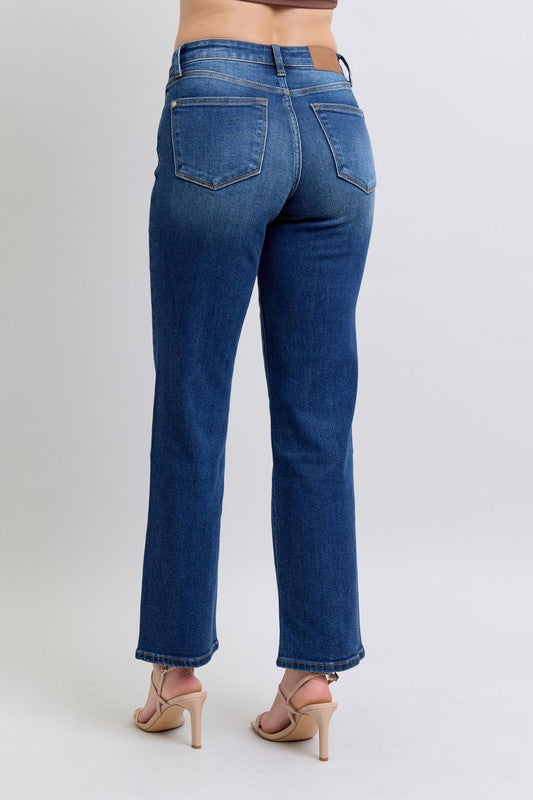 Judy Blue Full Size Side Seam Detail Straight Jeans with Pockets - Sydney So Sweet