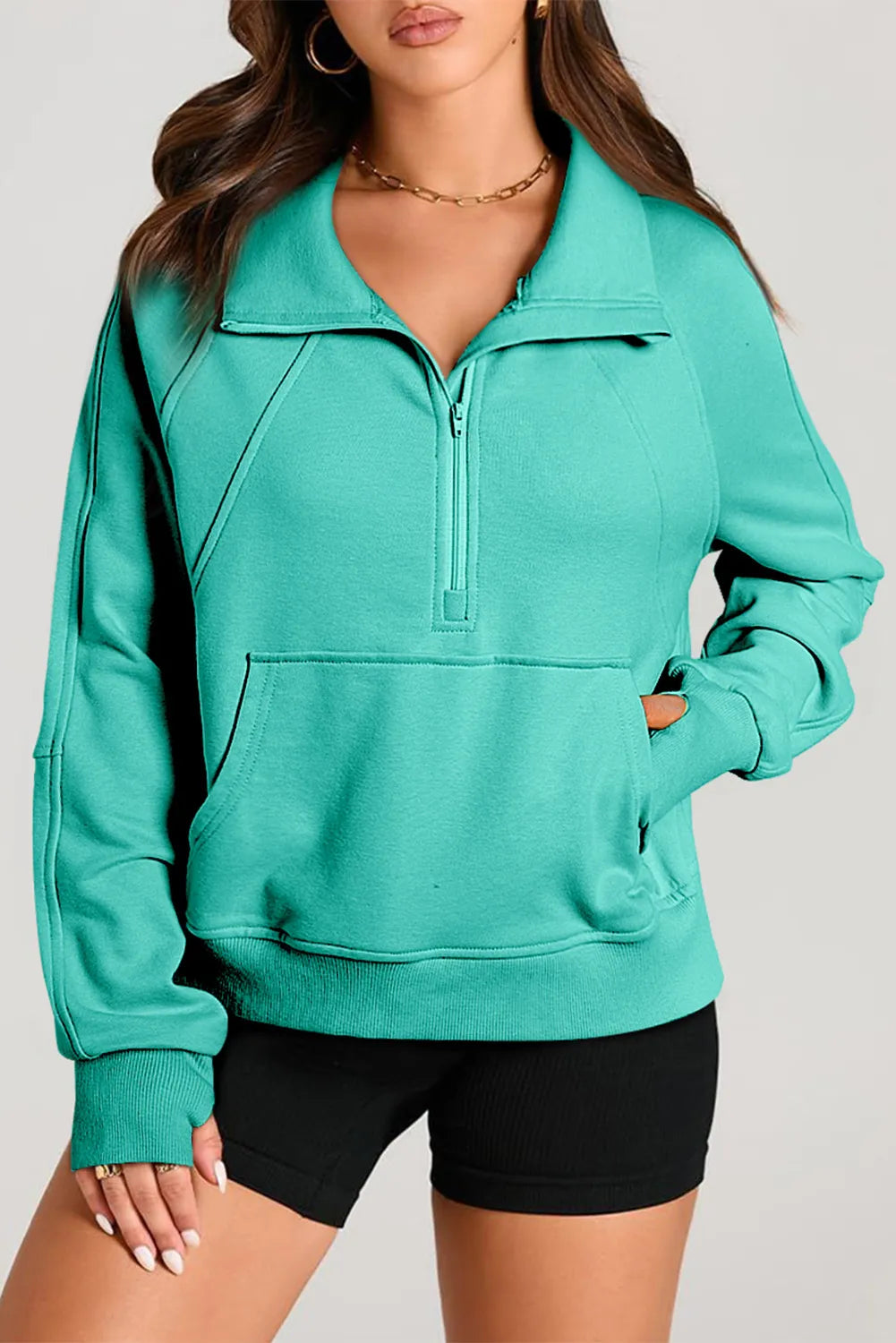 Half Zip Long Sleeve Sweatshirt - Sydney So Sweet